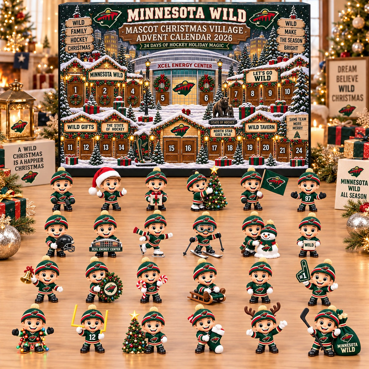 MW x NHL Mascot Christmas Village Advent Calendar Blink Box