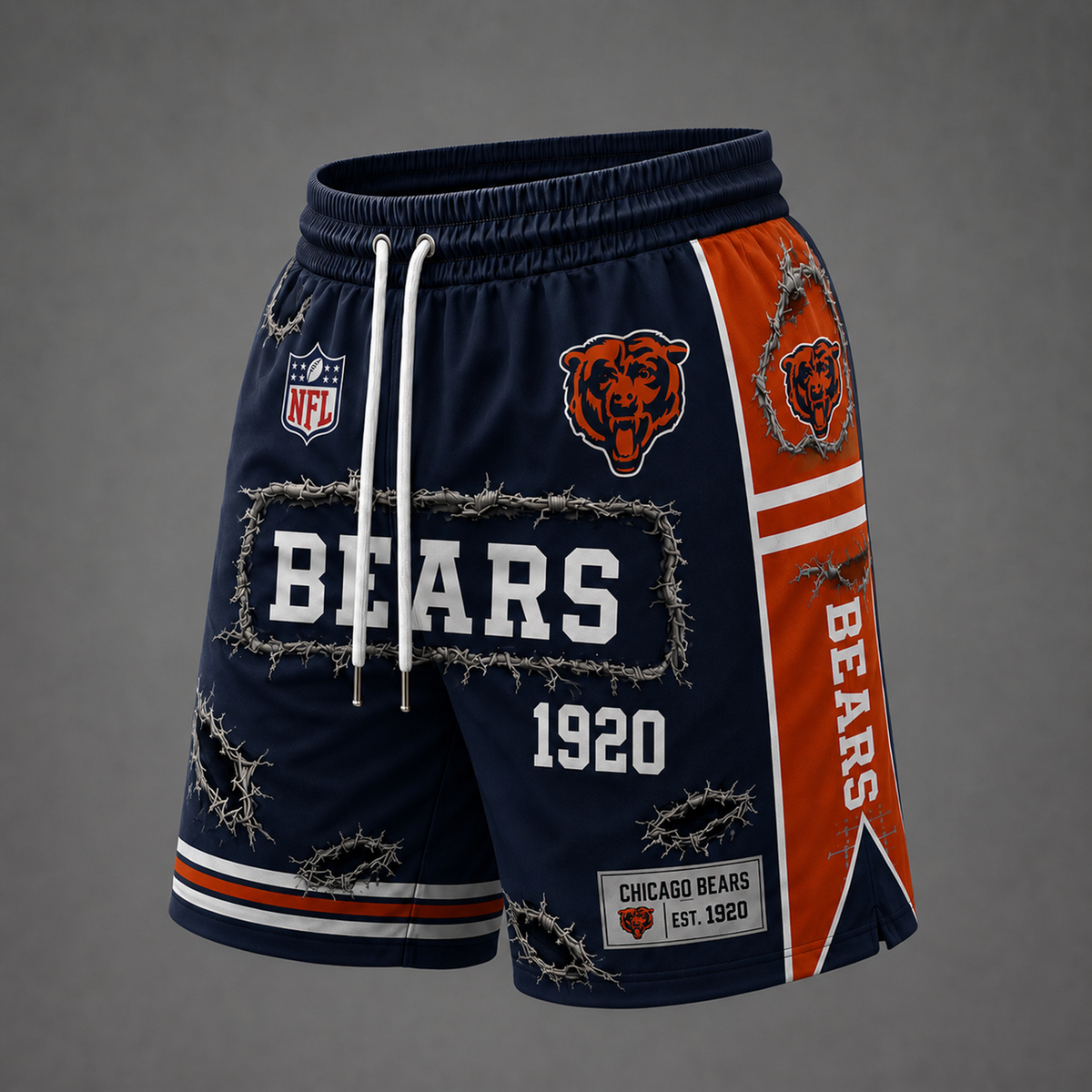 NFL x CHI Distressed Shorts