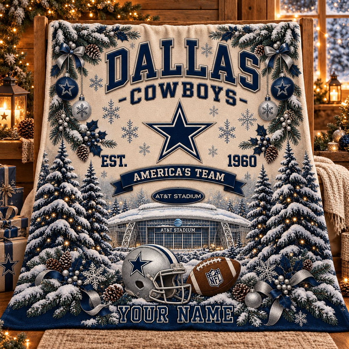 NFL x DAL America Personalized Name Blanket