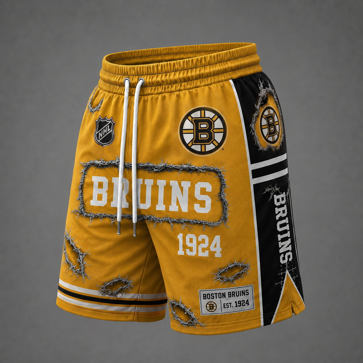 NHL x BOS Distressed Shorts