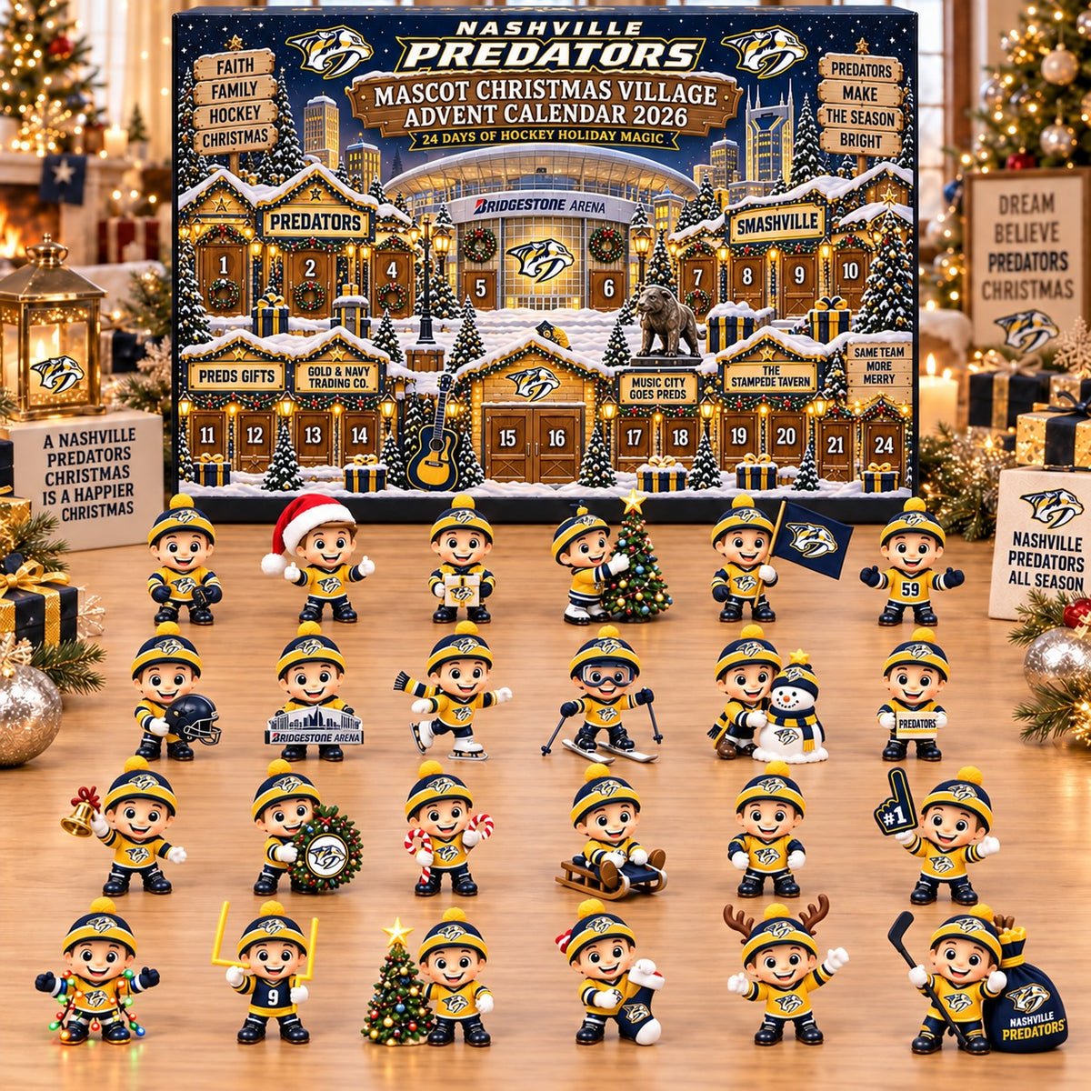 NP x NHL Mascot Christmas Village Advent Calendar Blink Box