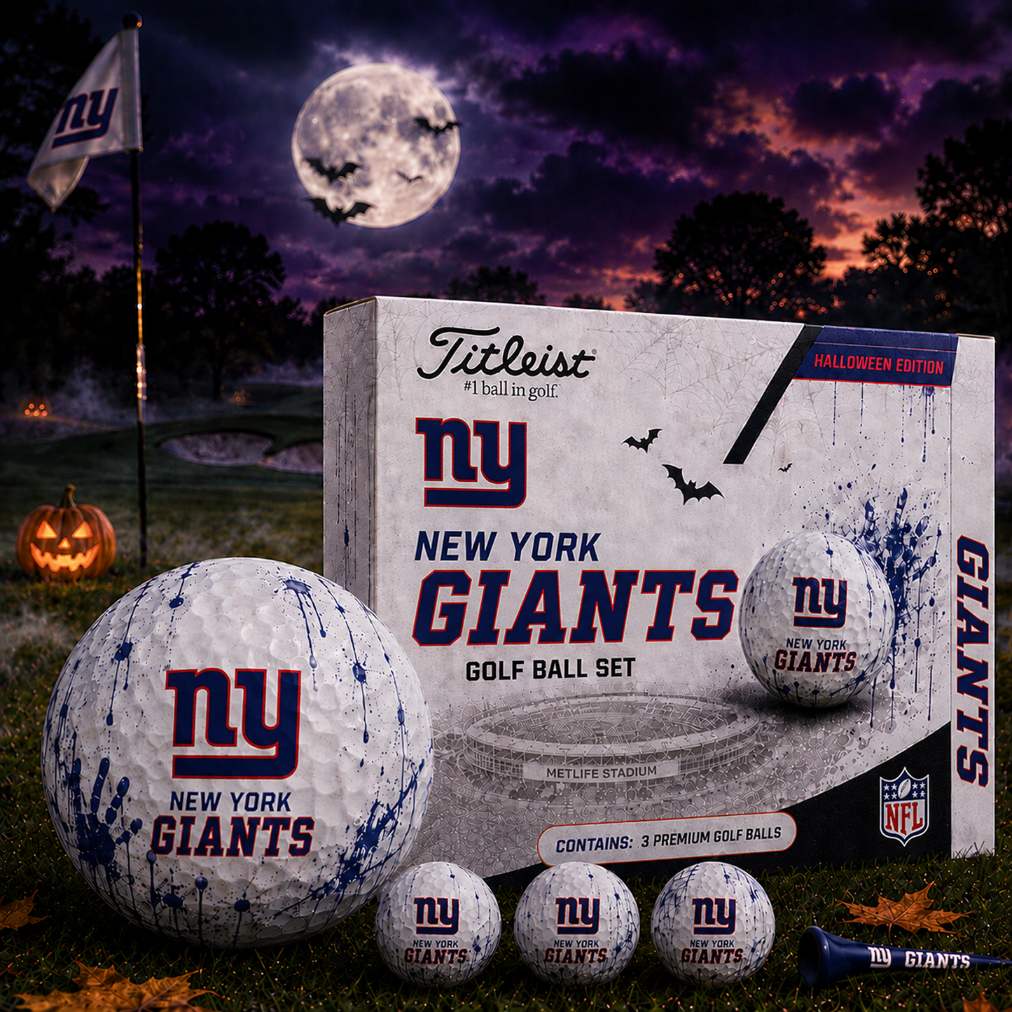 NYG x NFL Halloween Edition Golf Ball Set – 3 Premium Golf Balls