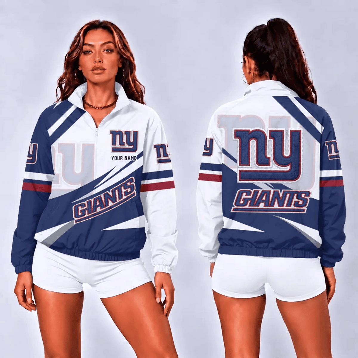 NYG x NFL Retro Colorblock Quarter Zip Jacket