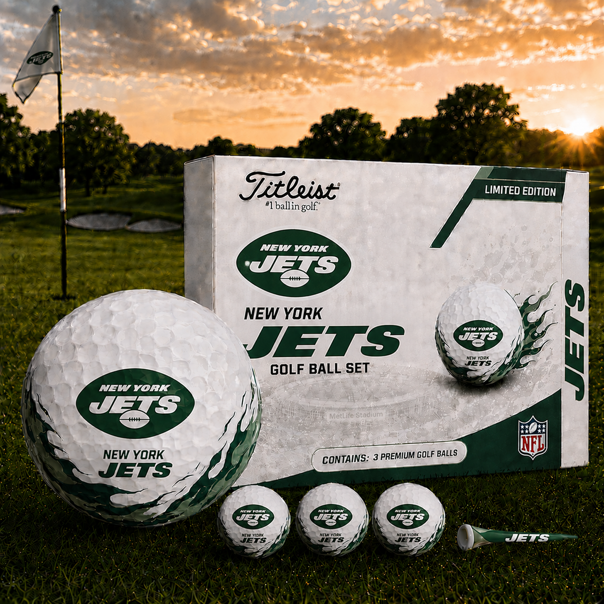 NYJ x NFL Inspired Golf Ball Set – 3 Premium Golf Balls