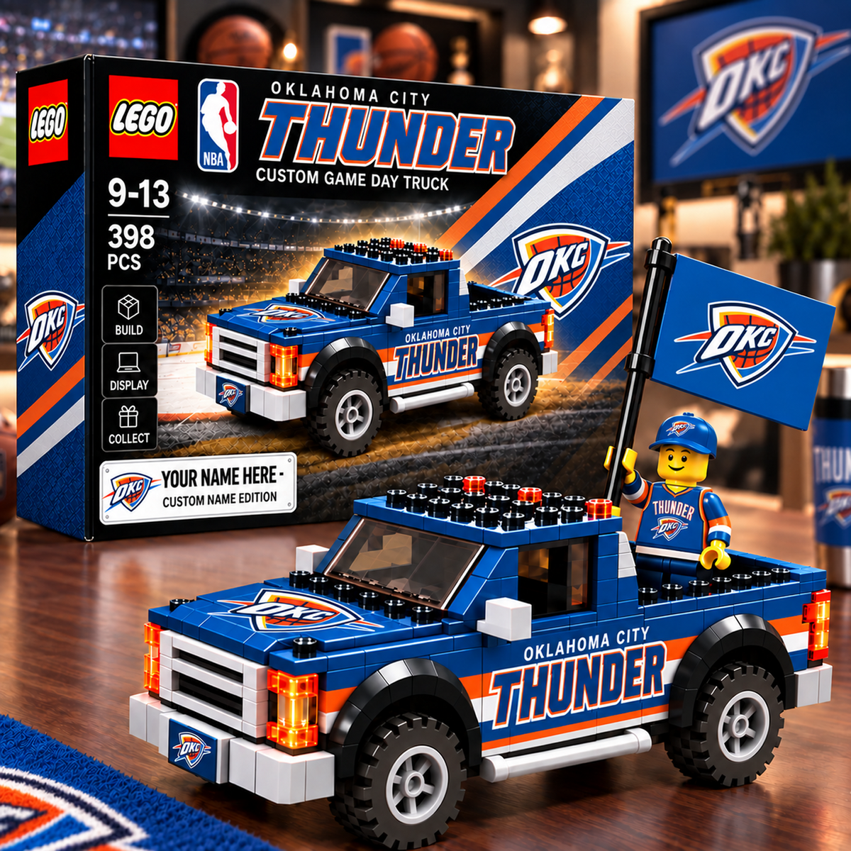 OKC x NBA Building Blocks Truck Toy Set V2