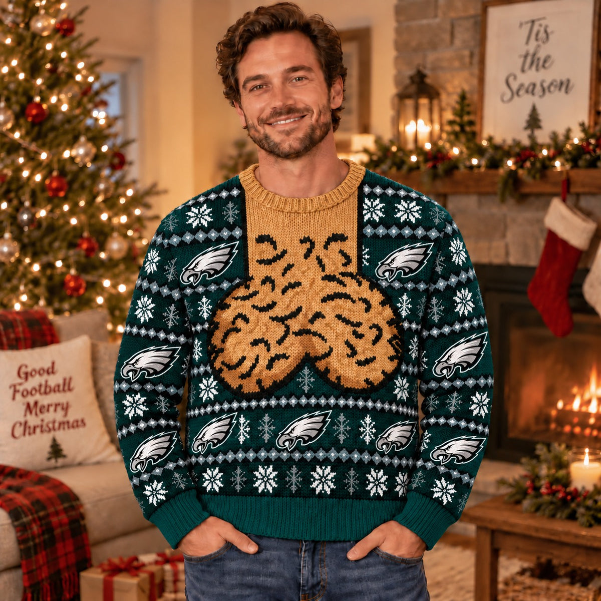 PE x NFL Ugly Sweatshirt Funny For Fan