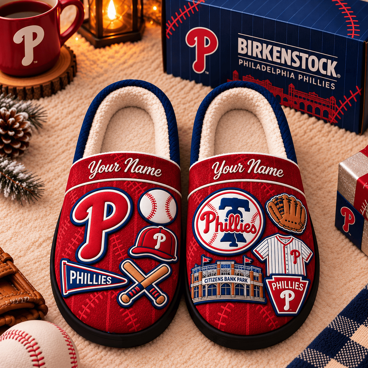 PHI x MLB Game Day Personalized Name Slipper