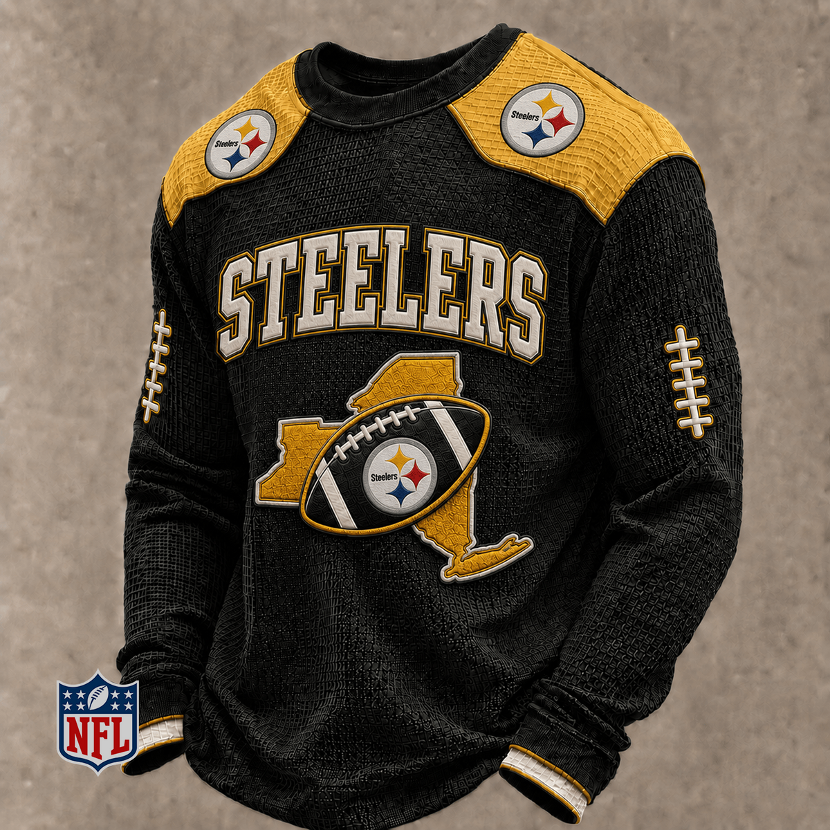 PIT x NFL Baseball Team Embroidered Crewneck Sweatshirt