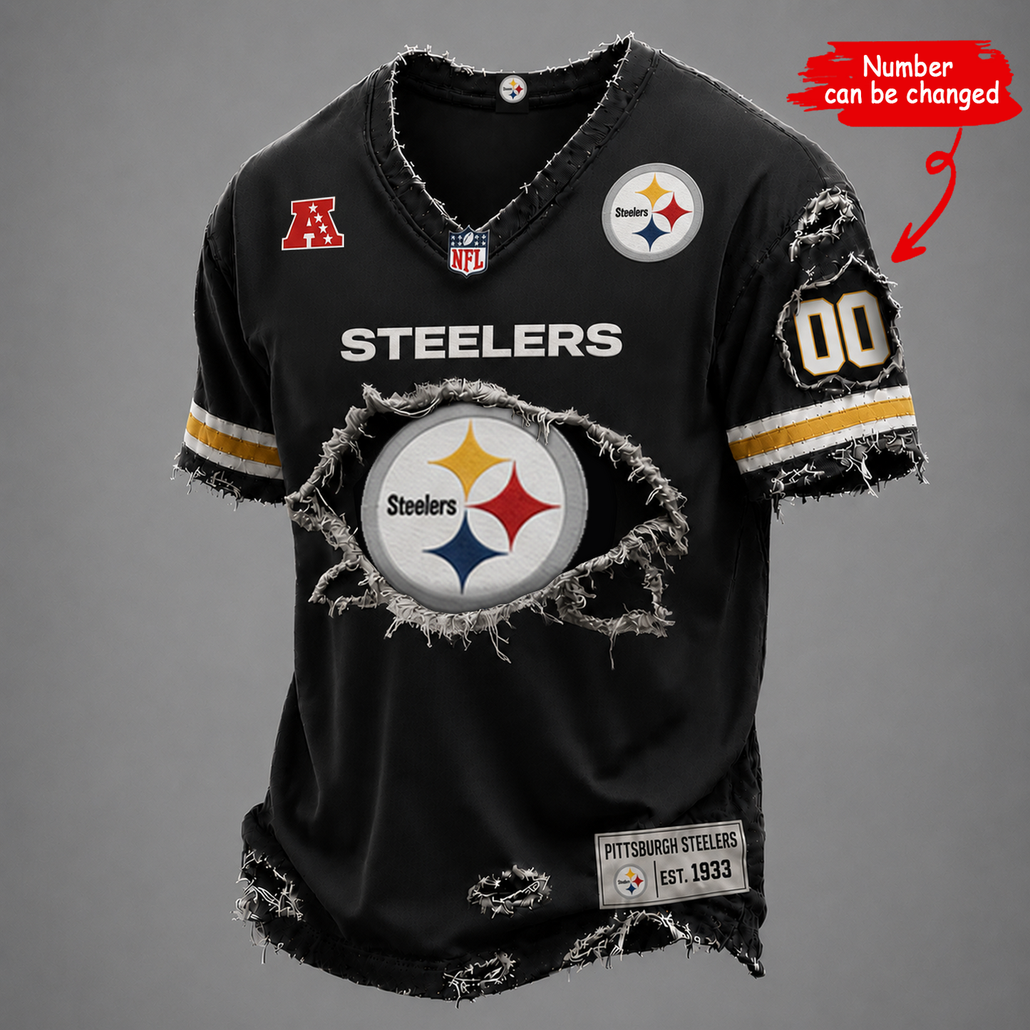 PIT x NFL LUXURY V-Neck T-Shirt V2 1506