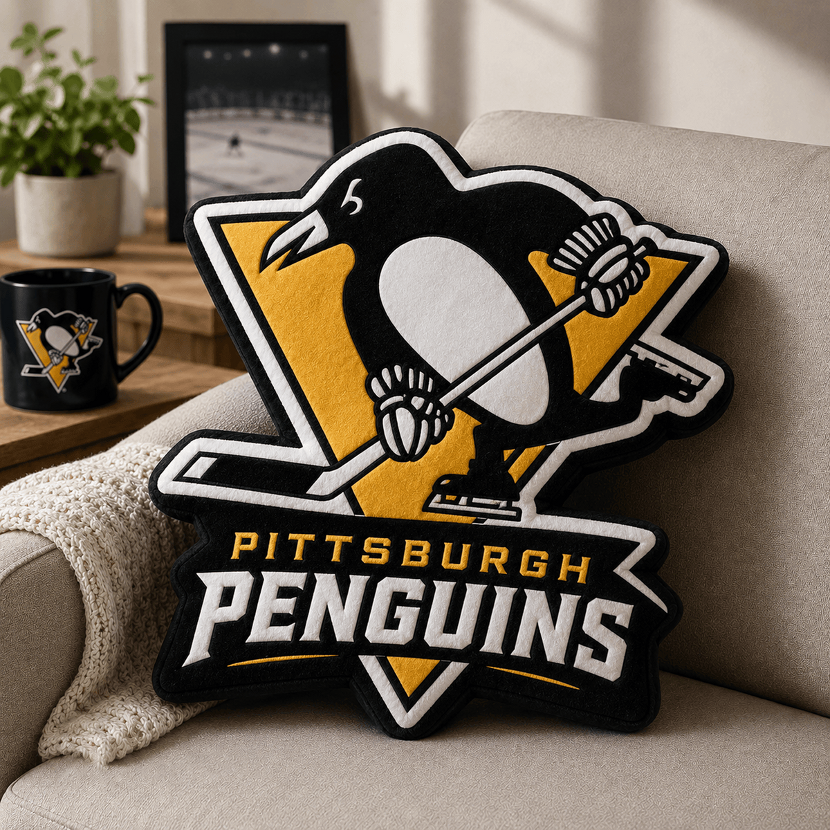 PIT x NHL Premium Custom Shape Pillow Personalized