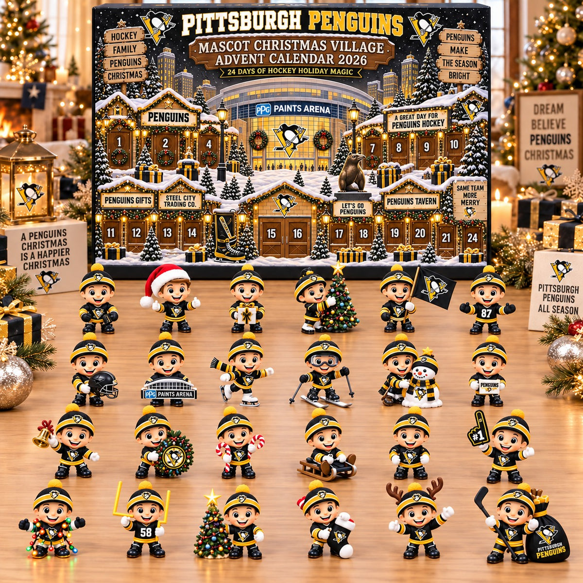 PP x NHL Mascot Christmas Village Advent Calendar Blink Box