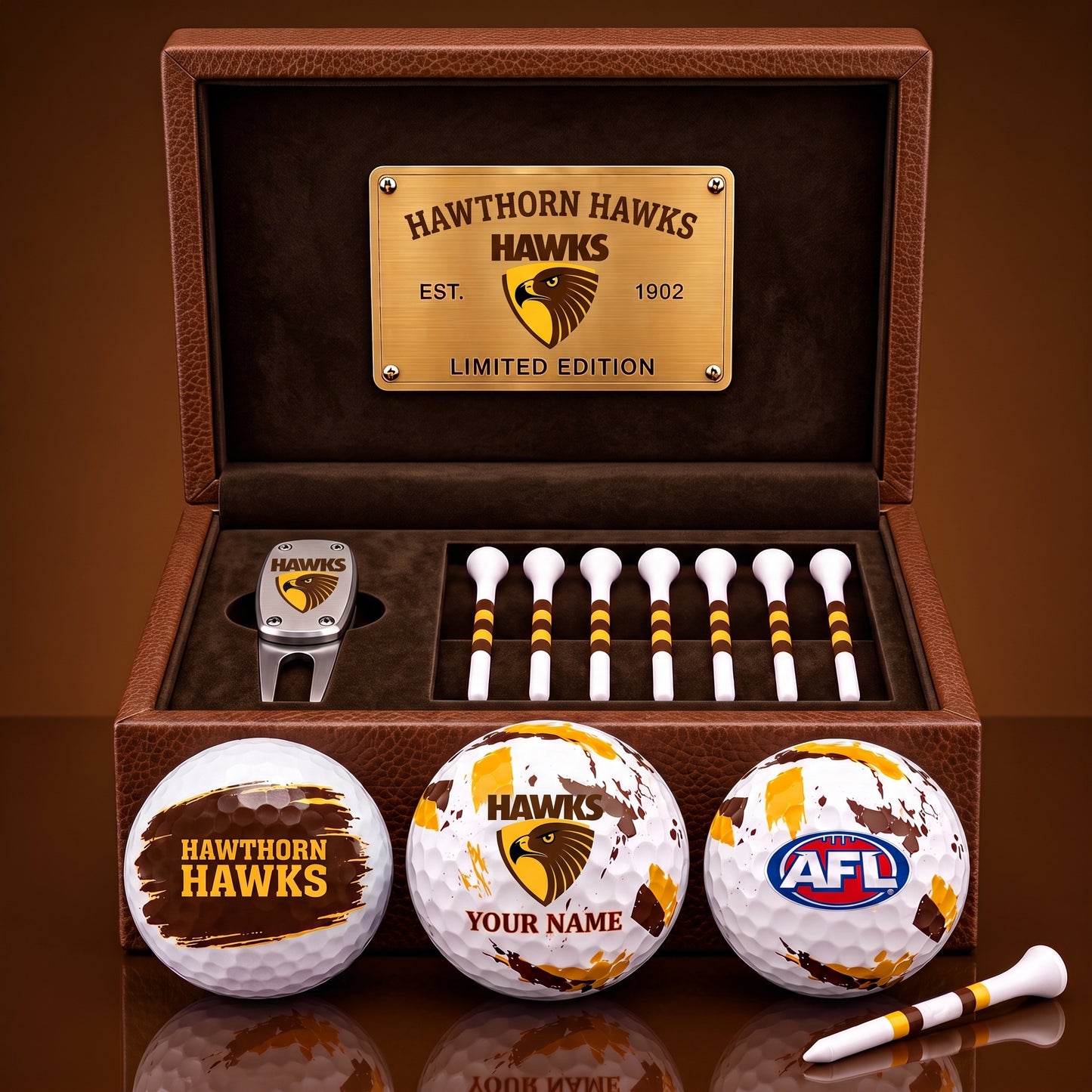 PREMIUM AFL X HAW EXCLUSIVE PERSONALIZED GOLF BALL SET LIMITED EDTION