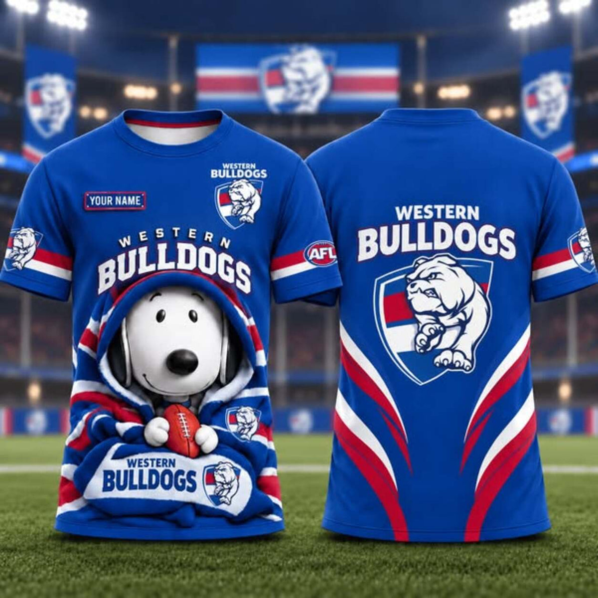 PREMIUM AFL X WB SNOPPY PERSONLIZED TSHIRT LIMITED EDITION