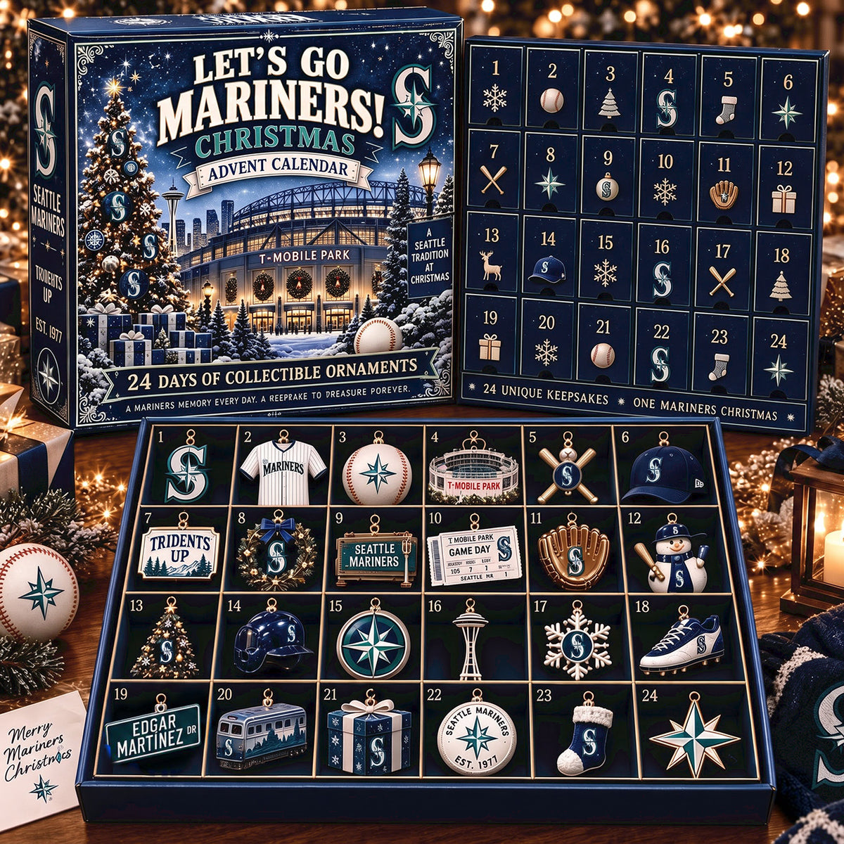 PREMIUM MLB X SM EXCLUSIVE 24 Day Of Advent Calendar Box Personalized Gift For Fan Baseball Limited Edition