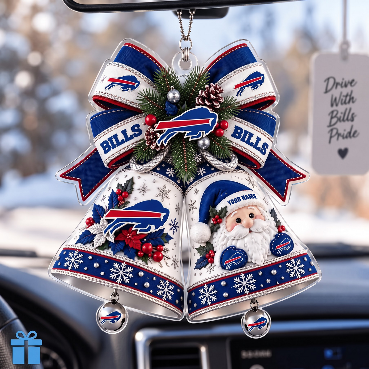PREMIUM NFL X BB EXCLUSIVE Christmas KICK OFF Personalized Acrylic Car Ornament LIMITED EDITION