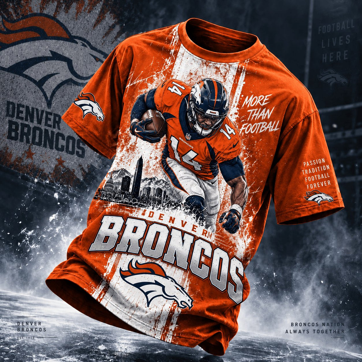 PREMIUM NFL X DEN EXCLUSIVE Ice Grit 3D Shirt For Fans Limited Edition