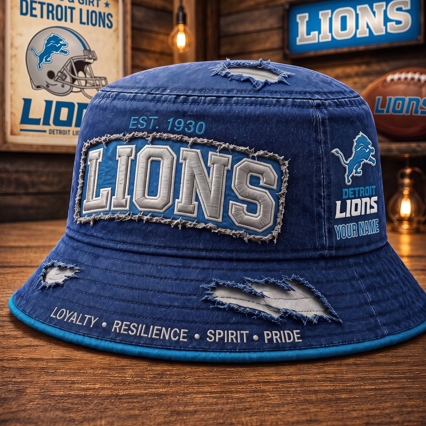 PREMIUM NFL X DL EXCLUSIVE PERSONALIZED BUCKET HAT LIMITED EDITION