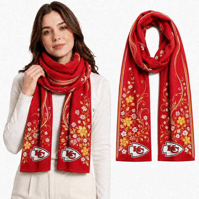 PREMIUM NFL X KCC EXCLUSIVE Floral Scarf Big Gift For Women Limited Edition