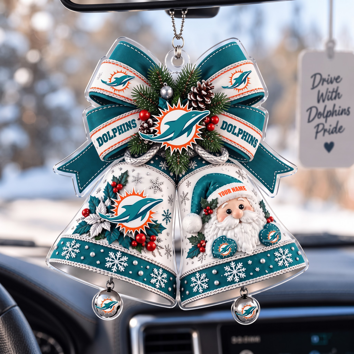 PREMIUM NFL X MD EXCLUSIVE Christmas KICK OFF Personalized Acrylic Car Ornament LIMITED EDITION