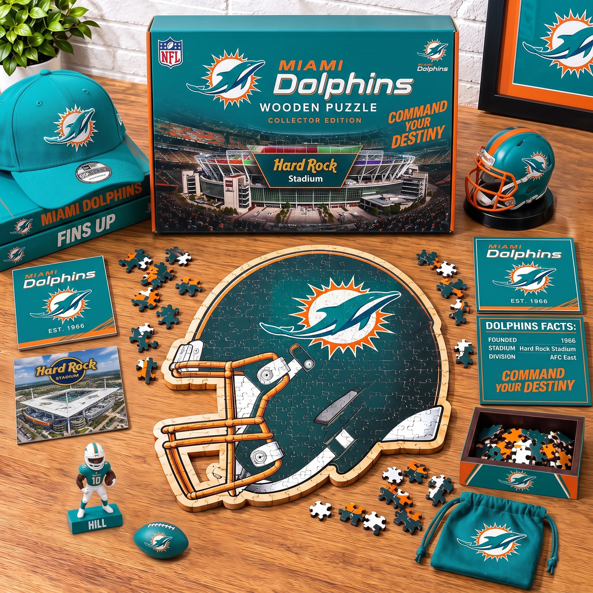 PREMIUM NFL X MD EXCLUSIVE Helmet - Wooden Puzzle Gift For Fan Limited Edition