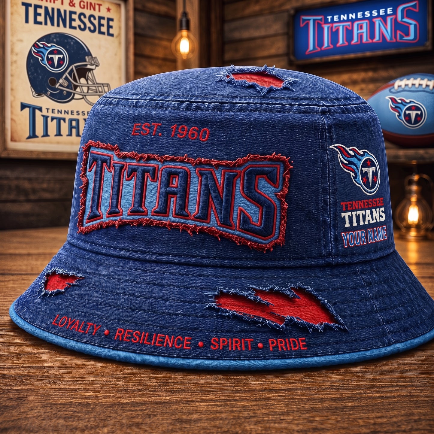 PREMIUM NFL X TT EXCLUSIVE PERSONALIZED BUCKET HAT LIMITED EDITION