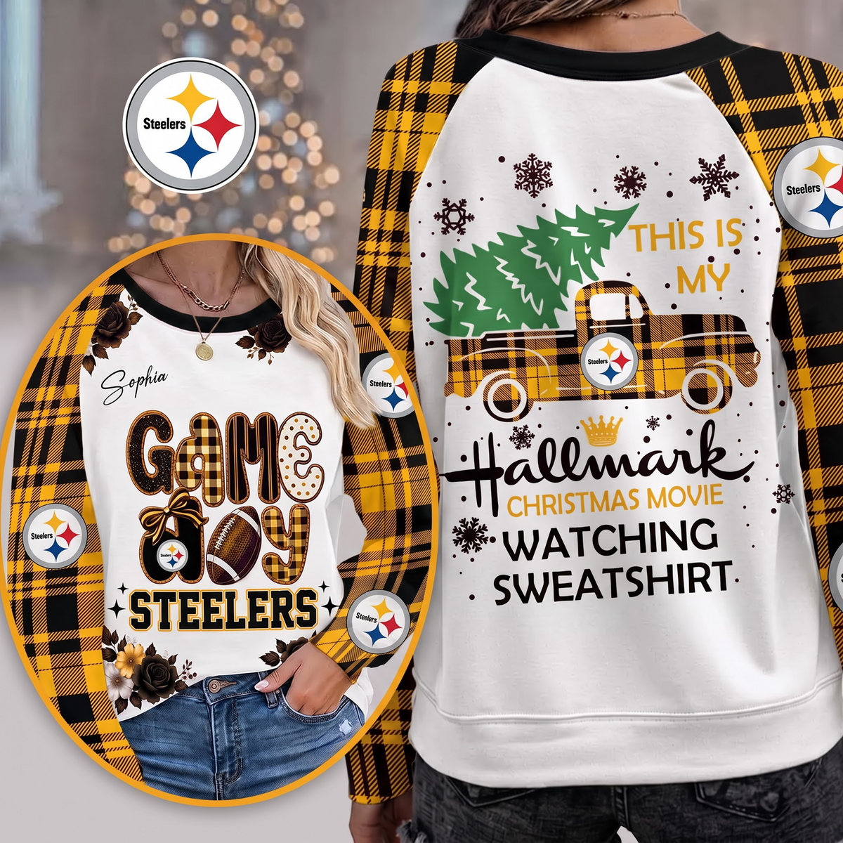 PREMIUM NFL x PS EXCLUSIVE PERSONALIZED Cozy Round Neck Raglan Sleeve Sweatshirt