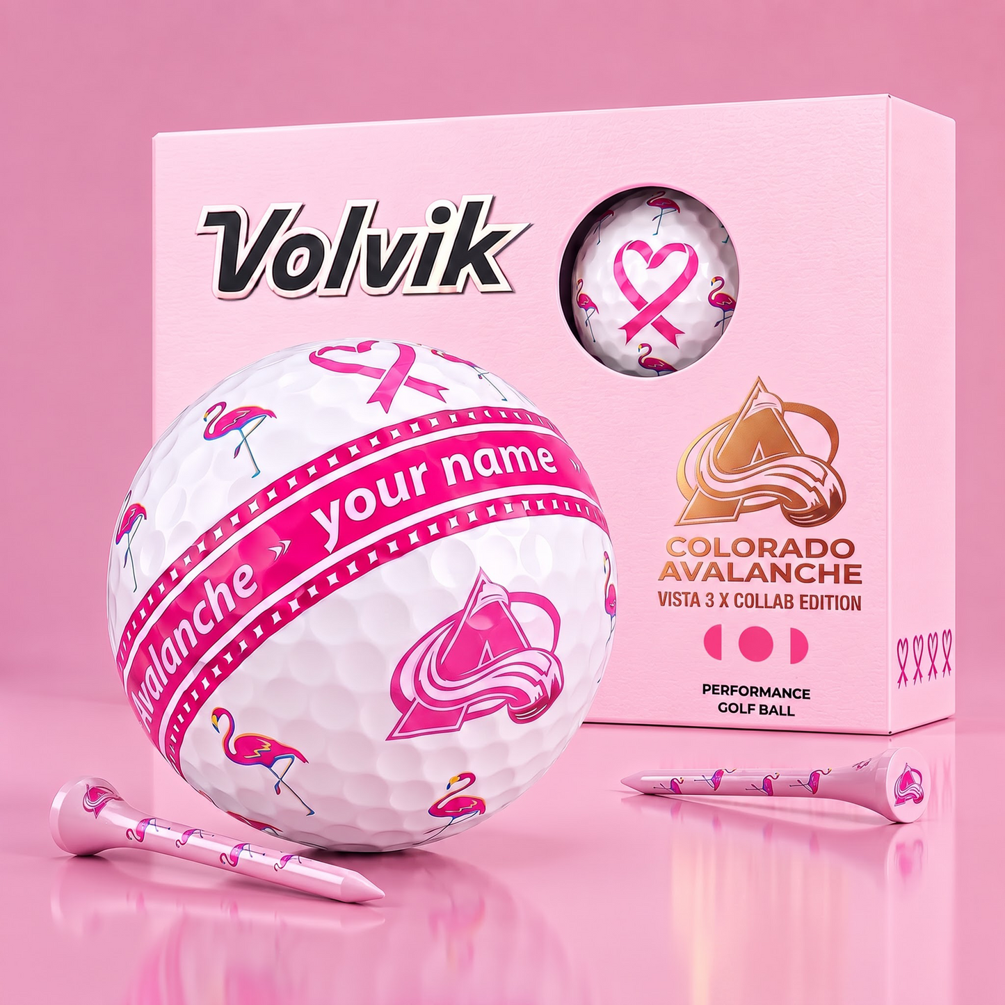 PREMIUM NHL X CA EXCLUSIVE PERSONALIZED VOLVIK BREAST CANCER GOLF BALL SET LIMITED EDTION