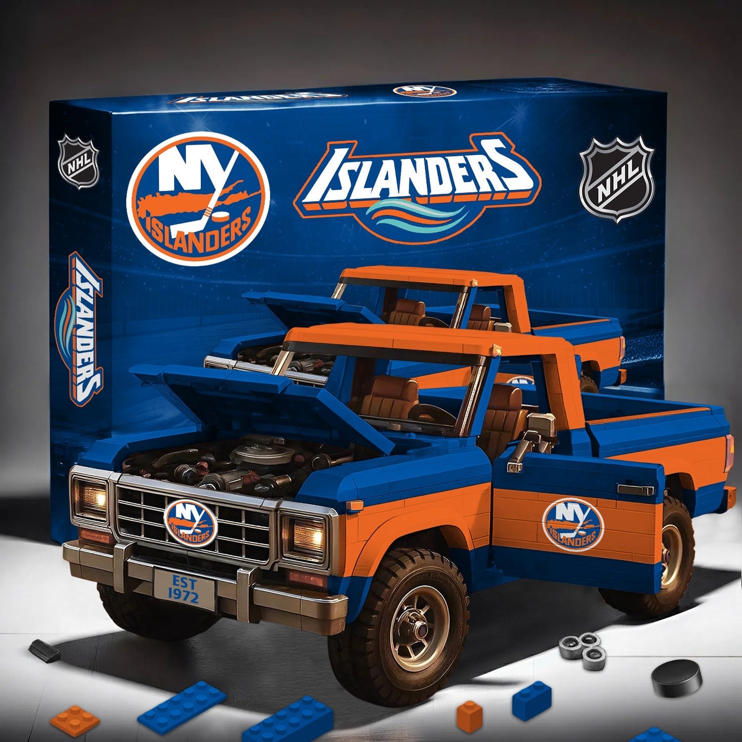 PREMIUM NHL X NYI Elite Craft Ford F150 3D Build Your Own Toy NDT NHM 180426