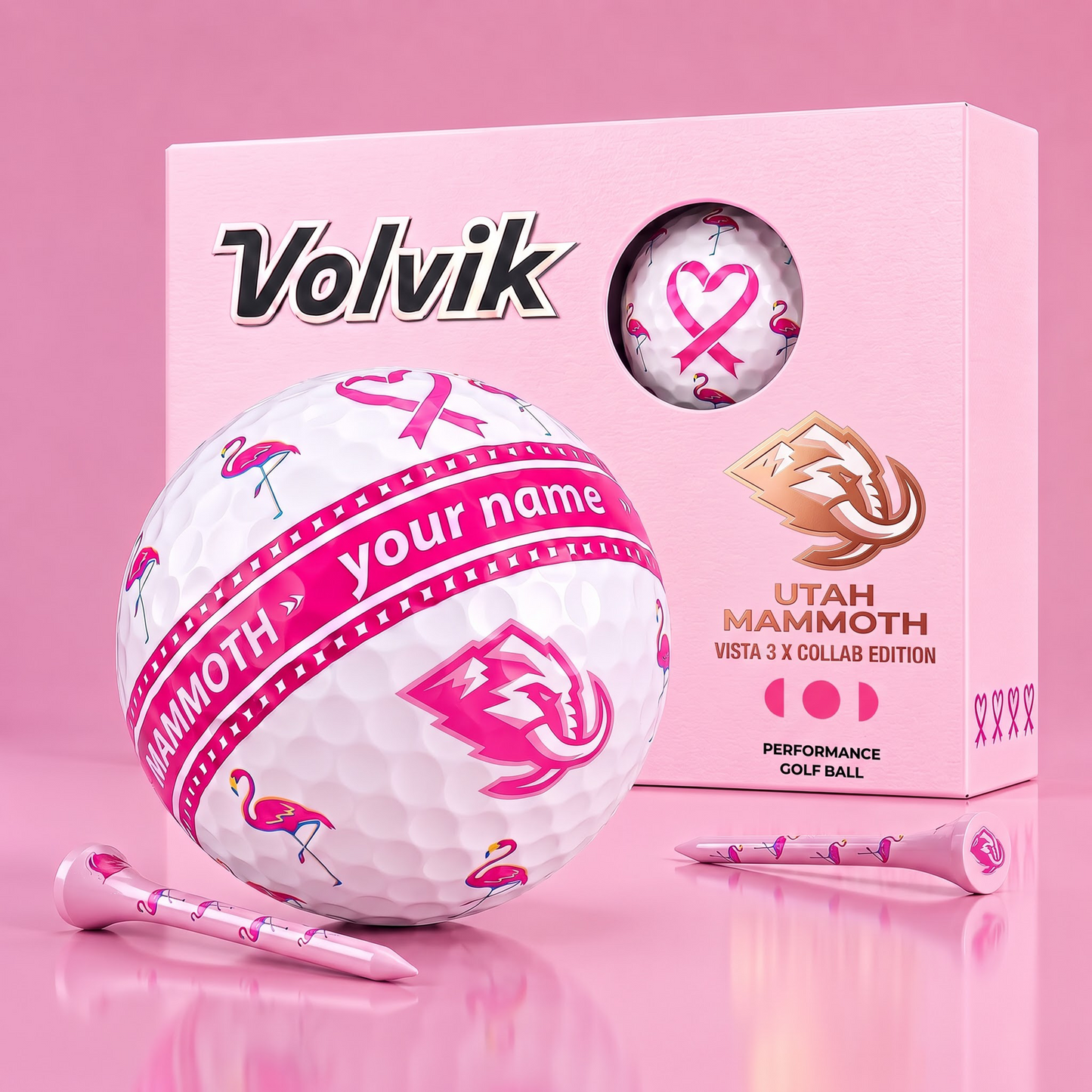 PREMIUM NHL X UM EXCLUSIVE PERSONALIZED VOLVIK BREAST CANCER GOLF BALL SET LIMITED EDTION