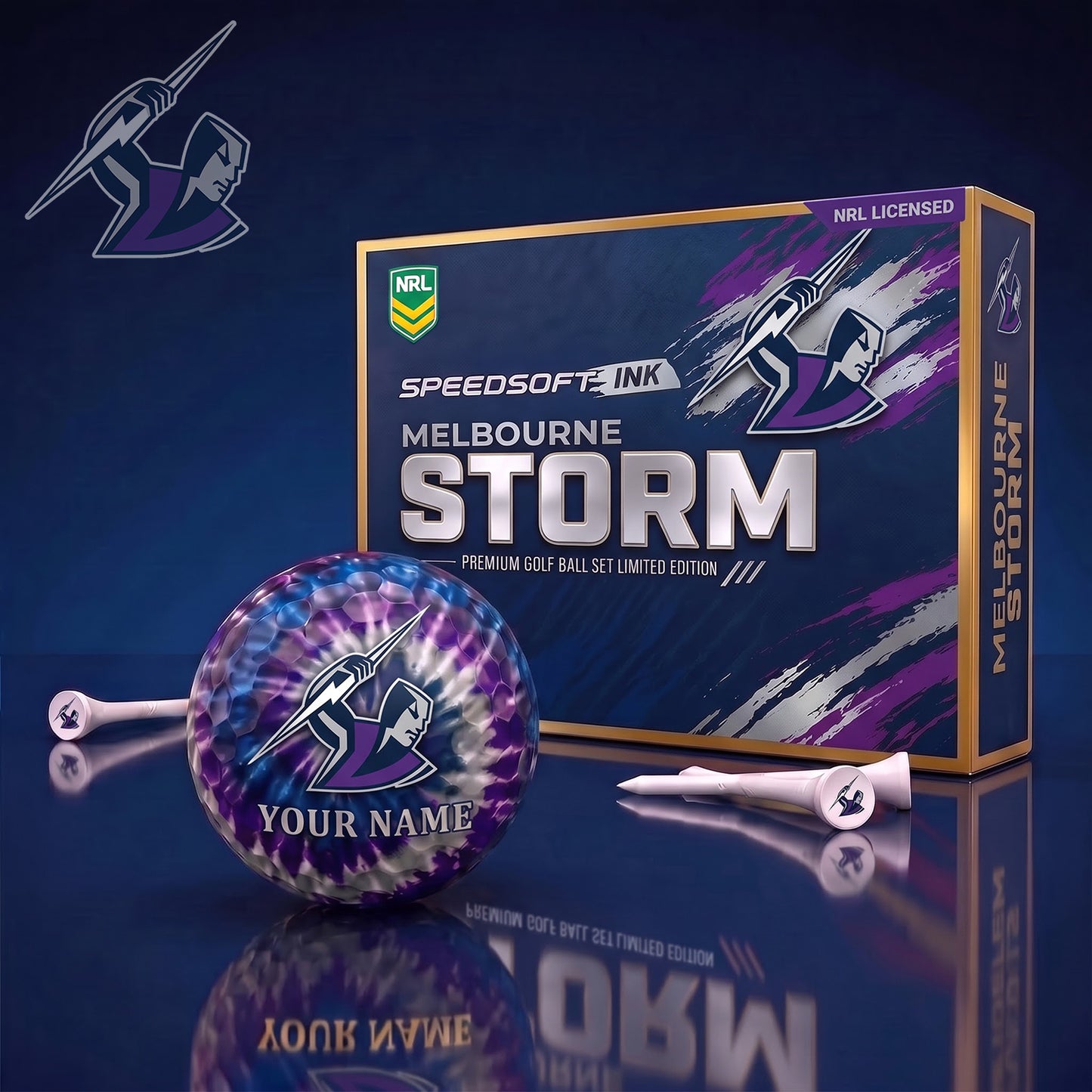 PREMIUM NRL X MS Glam-Lux PERSONALIZED TIE-Dye GOLF BALL SET LIMITED EDTION