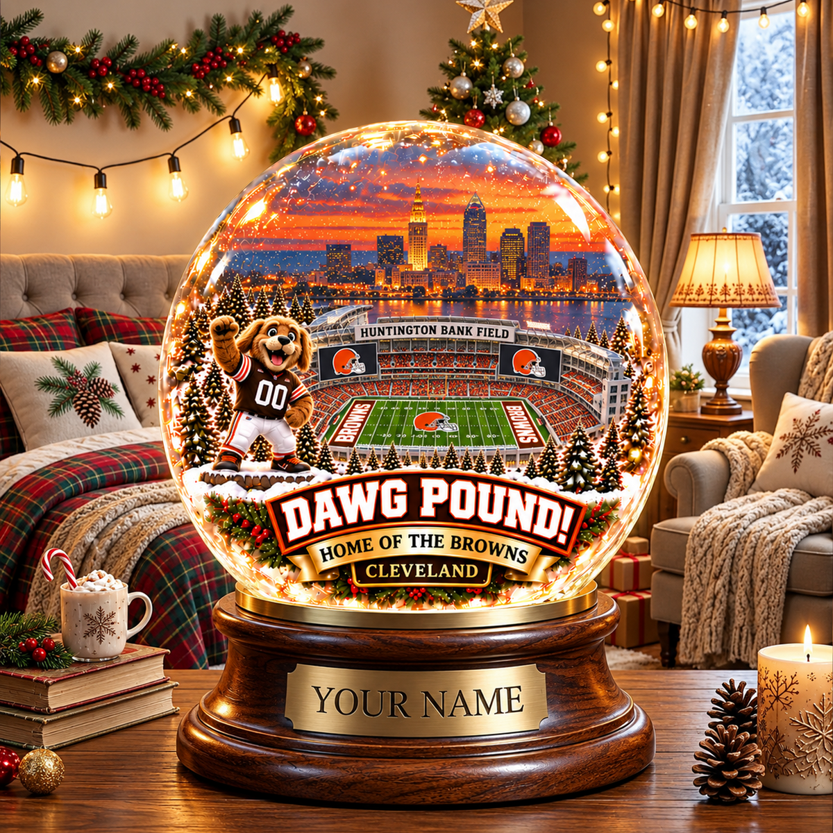 PREMIUM NFL X CLE DELUXE PERSONALIZED Crystal Ball Night Light For FanLIMITED EDITION NDT VHM 031026