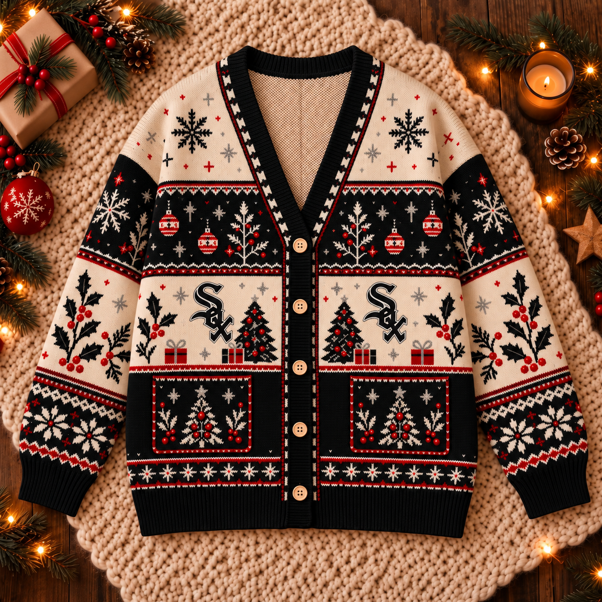Premium Christmas MLB x CWS Knitted Cardigan