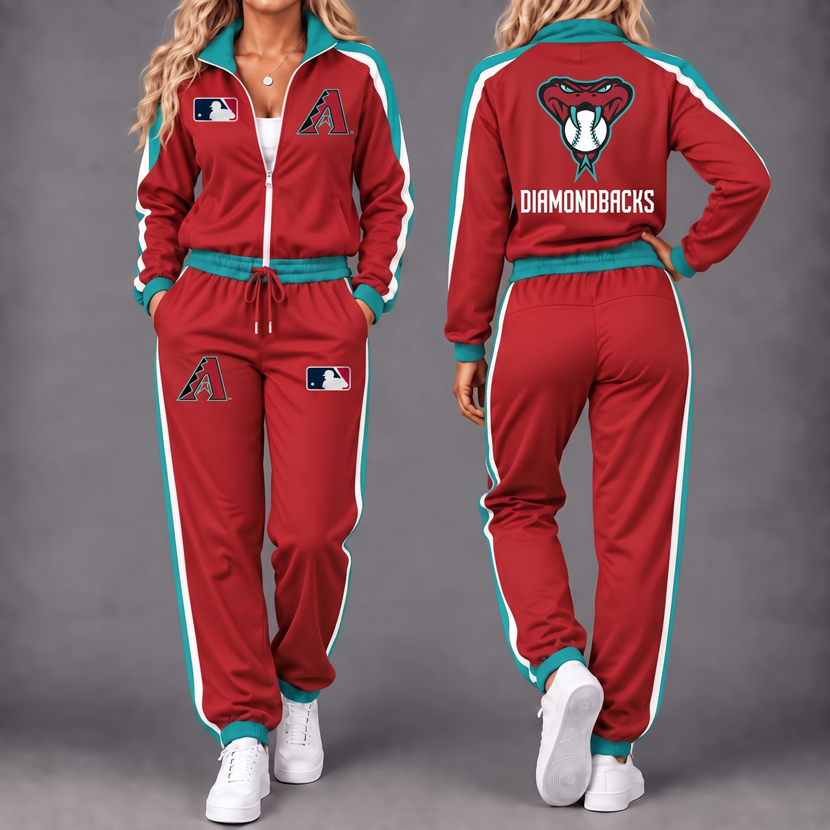 Premium MLB x ARI Game Day Waterproof Windbreaker Zip-Up Tracksuit Set