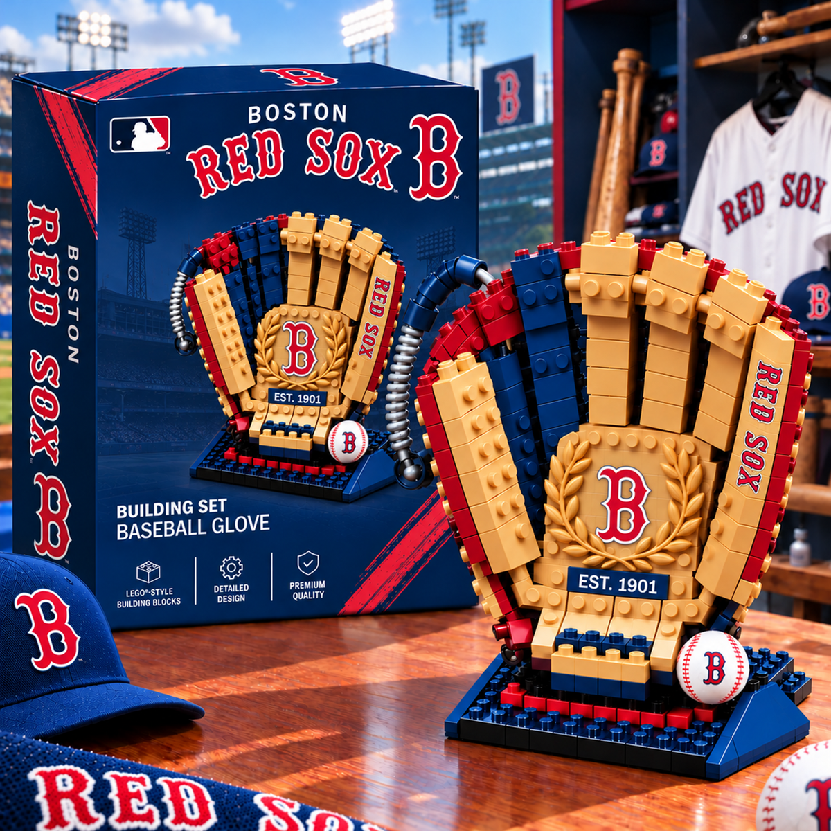Premium MLB x BOS EST Baseball Glove Building Block Set
