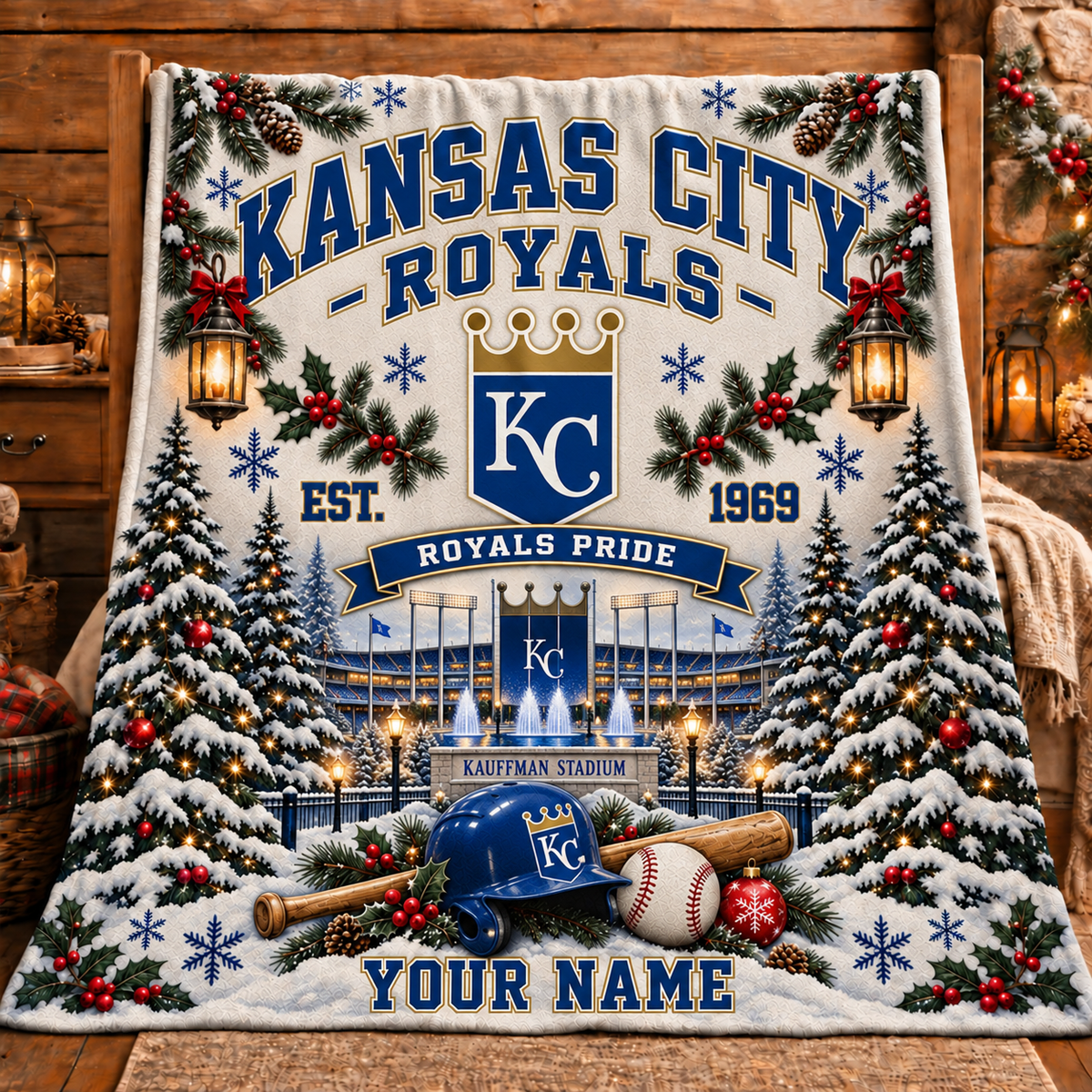 Premium MLB x KC Pride Personalized Name Blanket