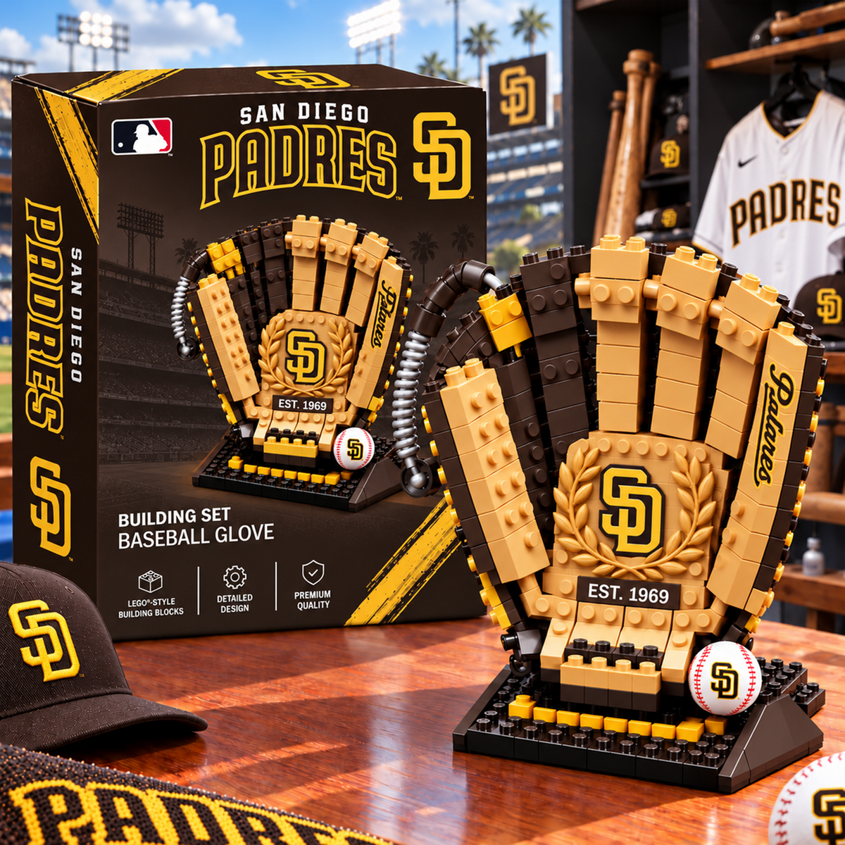 Premium MLB x SD EST Baseball Glove Building Block Set