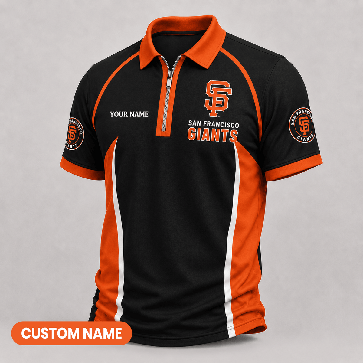 Premium MLB x SF Performance Zipper Polo Shirt