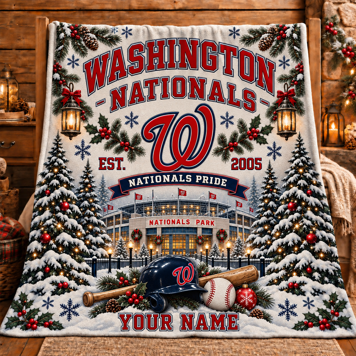 Premium MLB x WAS Pride Personalized Name Blanket