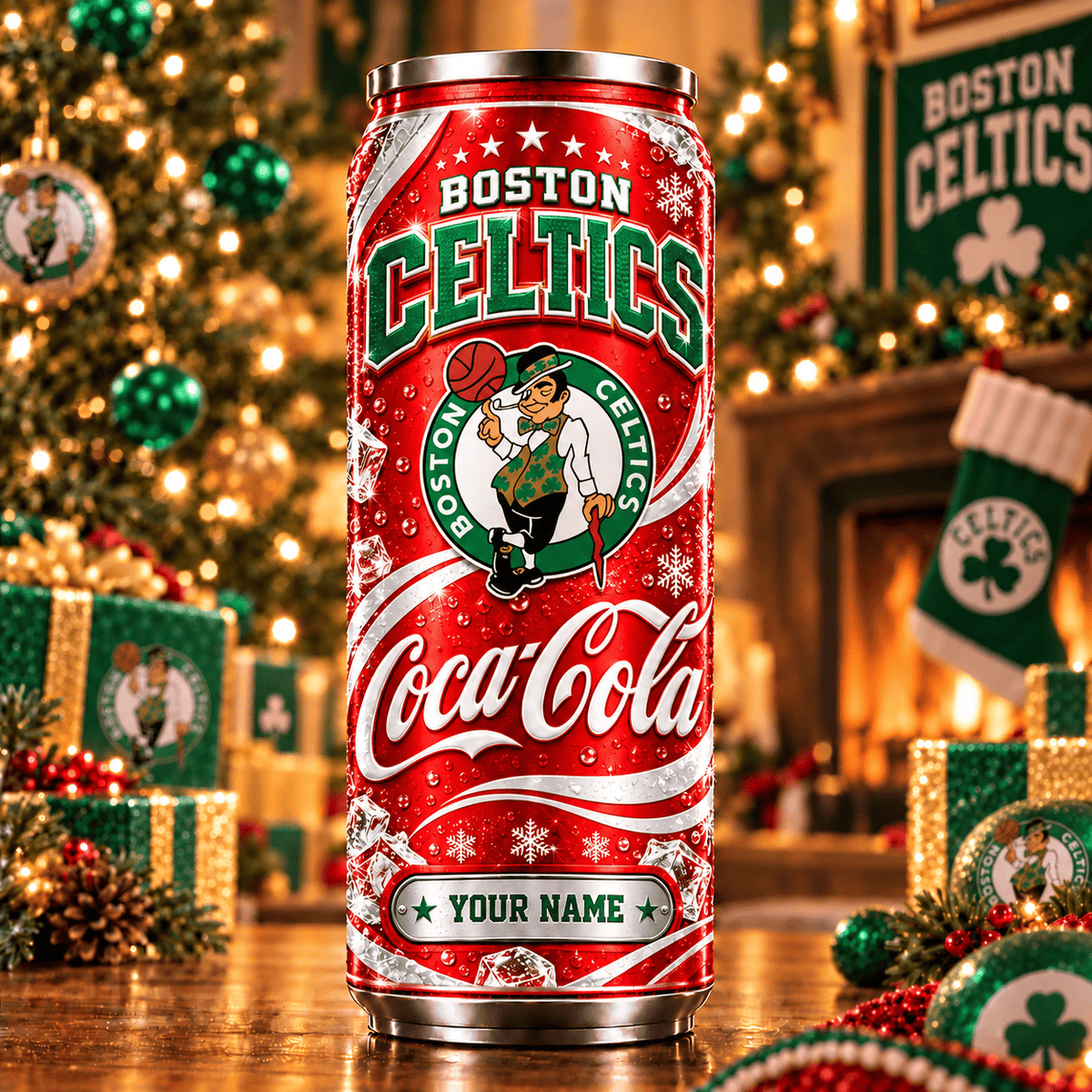 Premium NBA x BOS Personalized Name Can Tumbler
