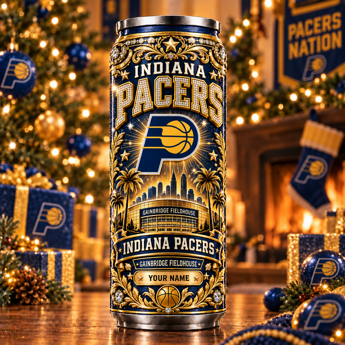 Premium NBA x IND Personalized Name Can Tumbler