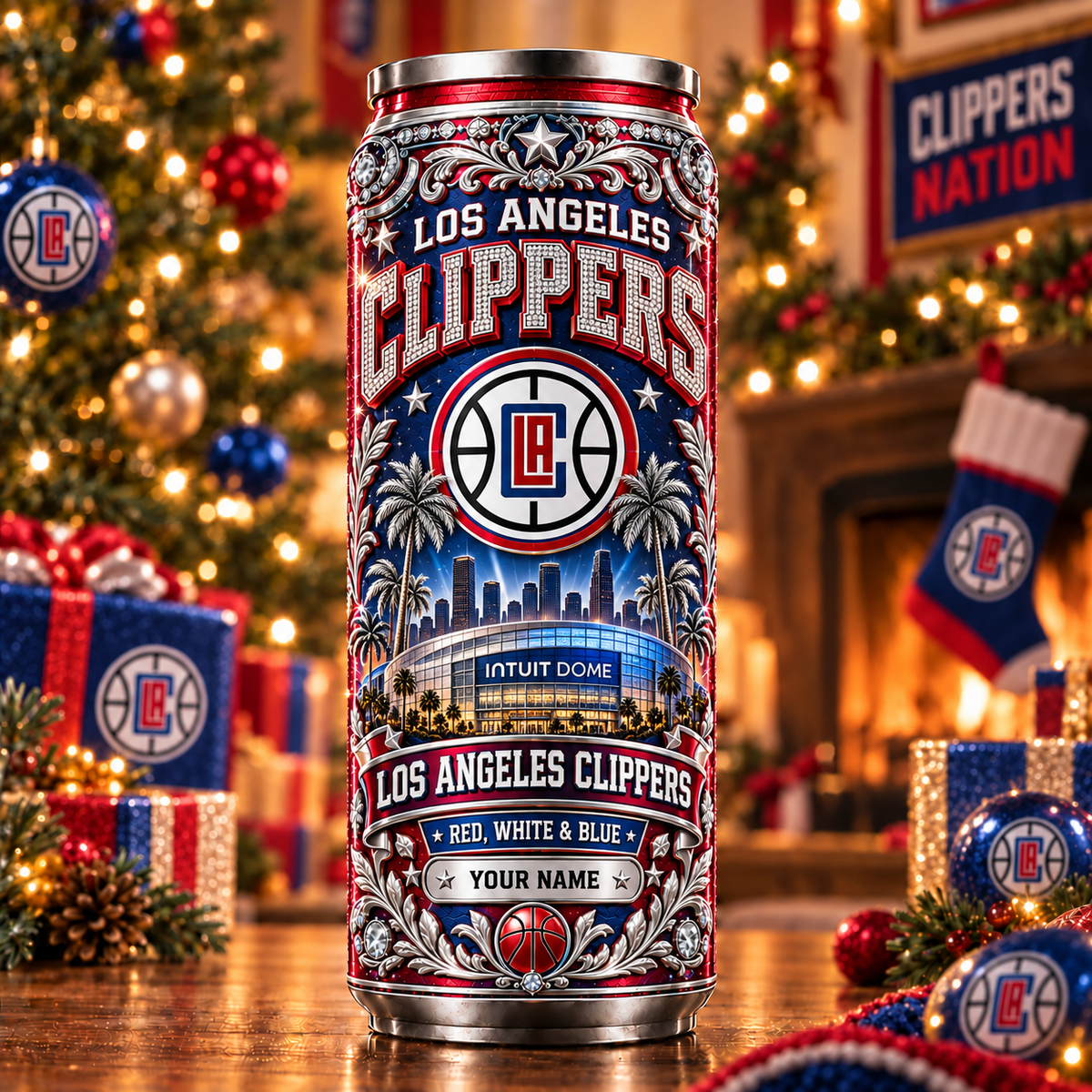 Premium NBA x LAC Personalized Name Can Tumbler