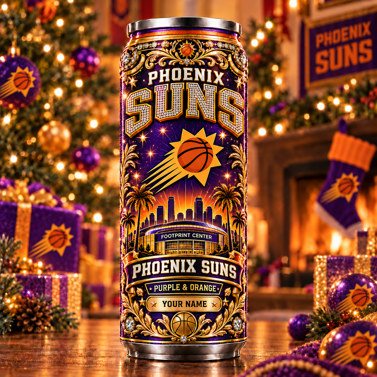 Premium NBA x PHO Personalized Name Can Tumbler
