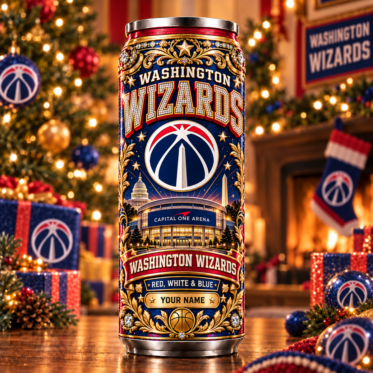 Premium NBA x WAS Personalized Name Can Tumbler