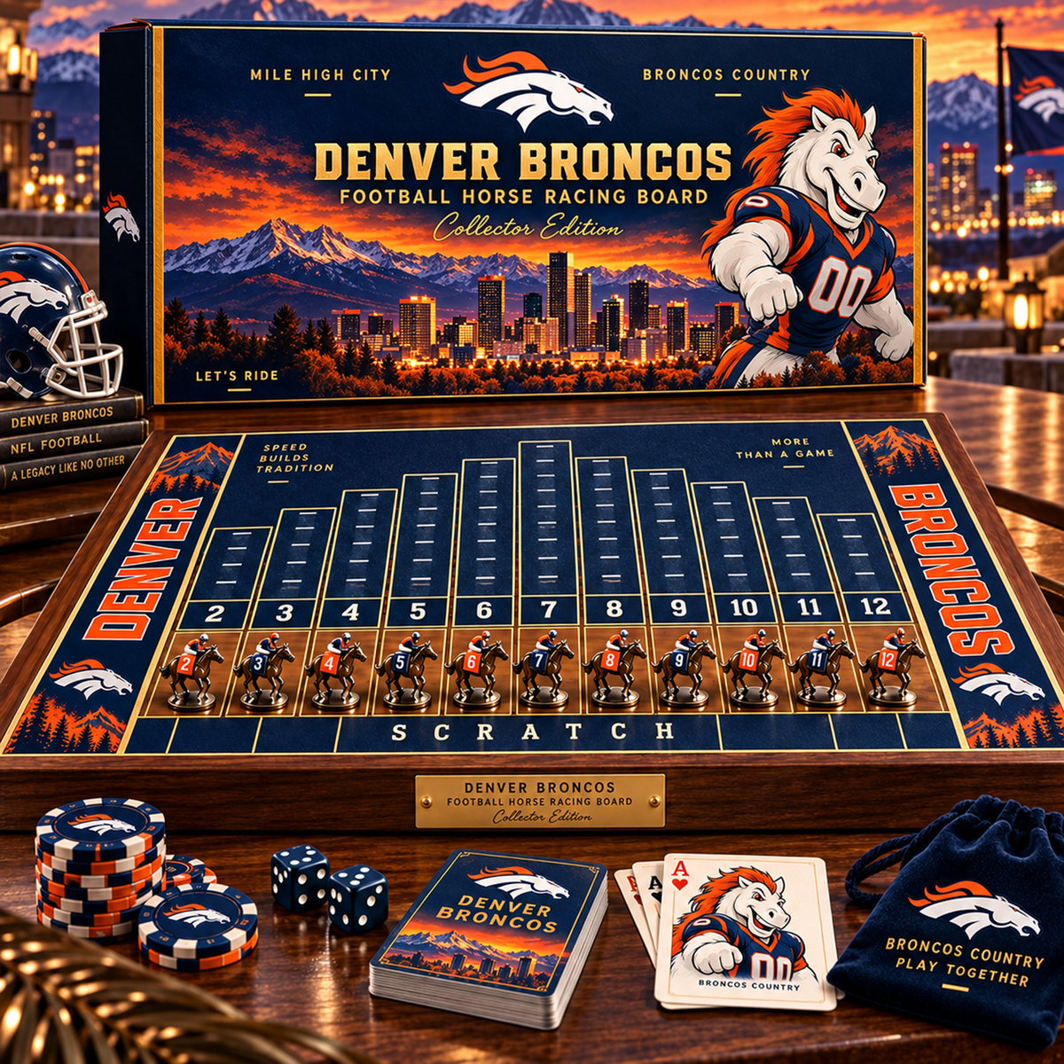 Premium NFL DEN Horse Race Board Game