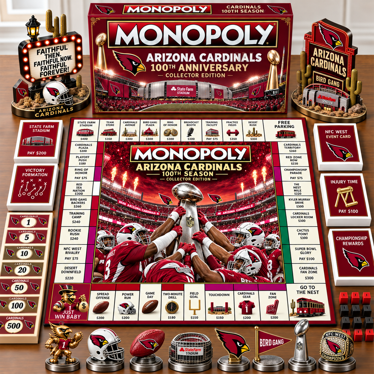 Premium NFL x ARI Champion Theme Monopoly Collector Edition Board Game