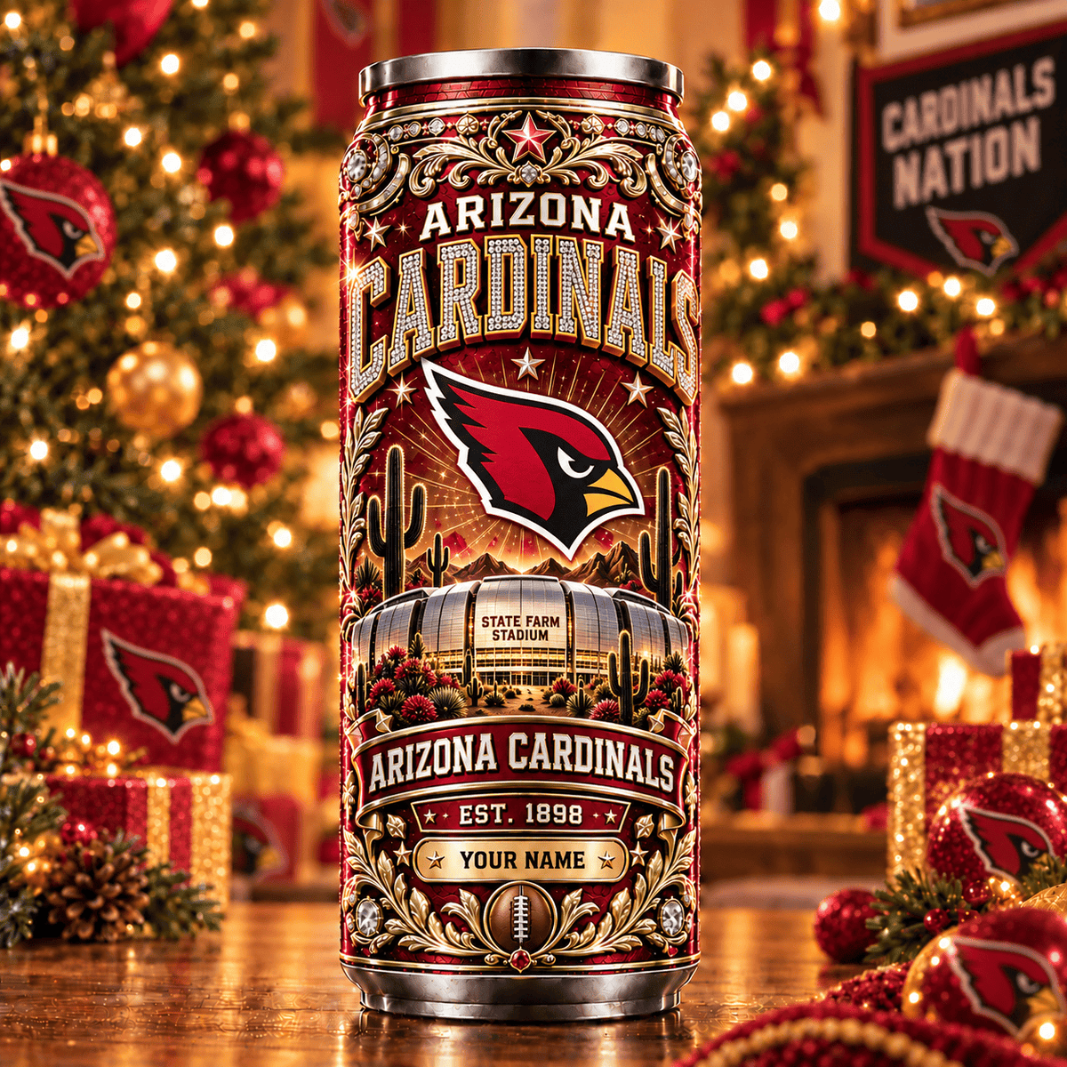Premium NFL x ARI Personalized Name Can Tumbler
