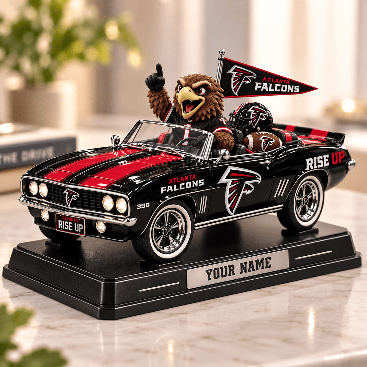 Premium NFL x ATL Car Personalized Name Acrylic Block Plaque