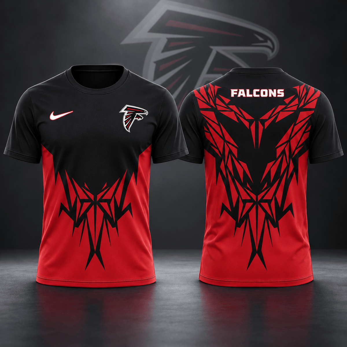 Premium NFL x ATL Football Club Tribal Graphic T-Shirt Fan Sports Apparel