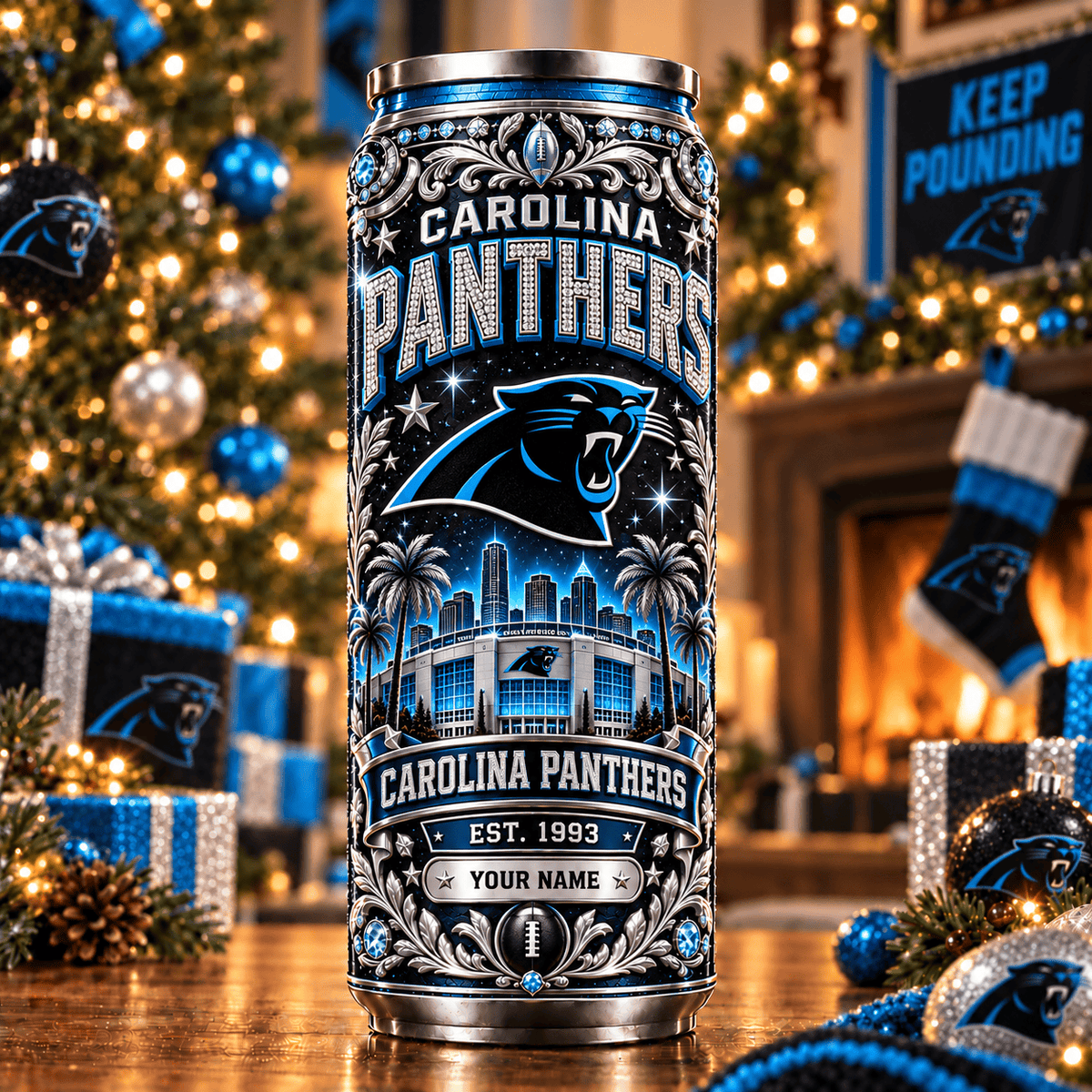 Premium NFL x CAR Personalized Name Can Tumbler