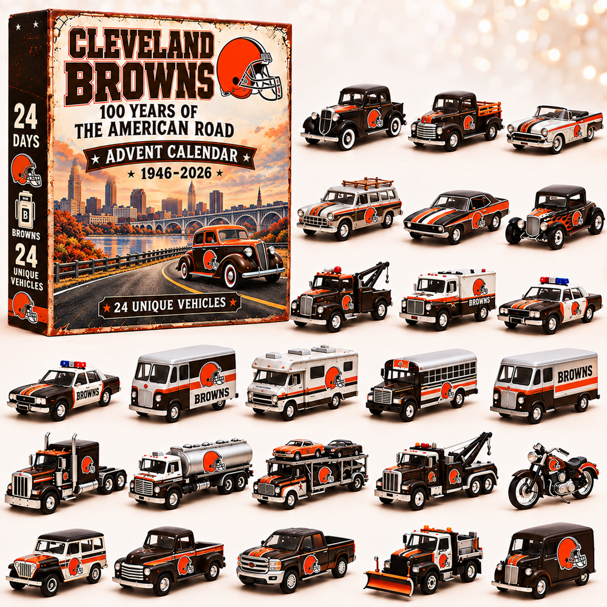 Premium NFL x CLE 24 Unique Vehicles Advent Calendar